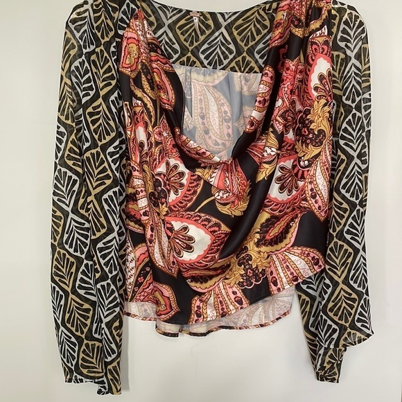 Free People Aleena Printed Blouse Top - Picture 10 of 17